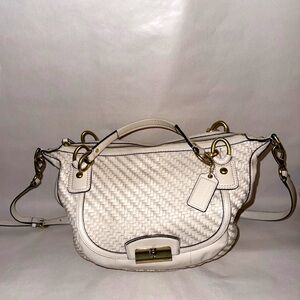 Coach White Woven Handbag